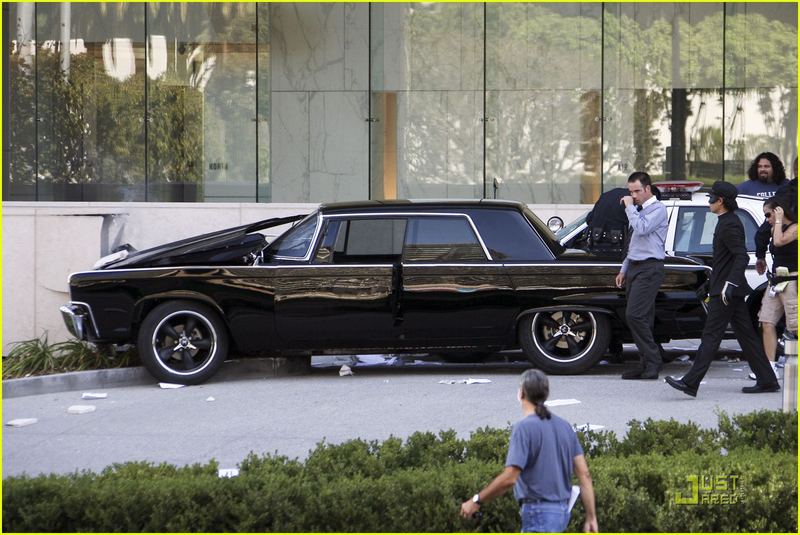 Illustration for article titled Green Hornet's Black Beauty Wrecked On Set, Kato To Blame?